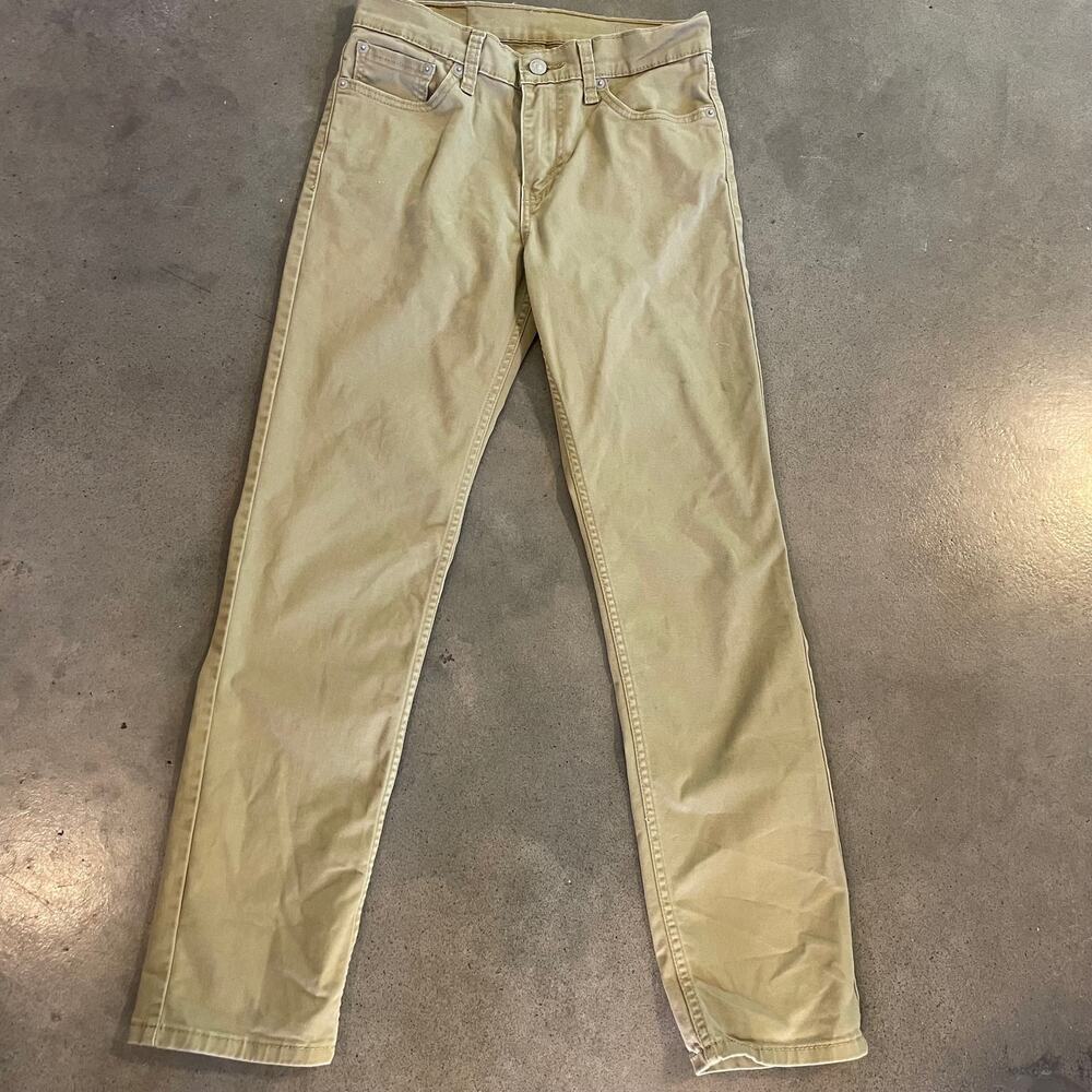 Levi 511 khaki casual straight leg pants youth boys 28w 30L